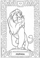 A coloring page of the lion king
